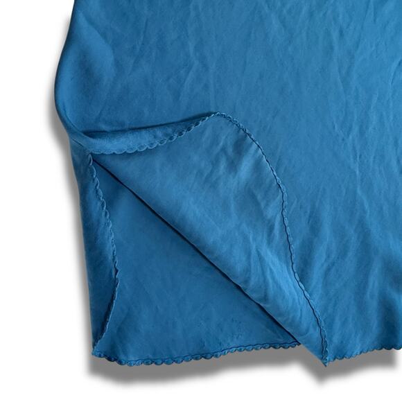 VTG 60s Light Royal Blue Slip Dress Lace Trim Cap Sleeve USA Union Made Small - Picture 6 of 16